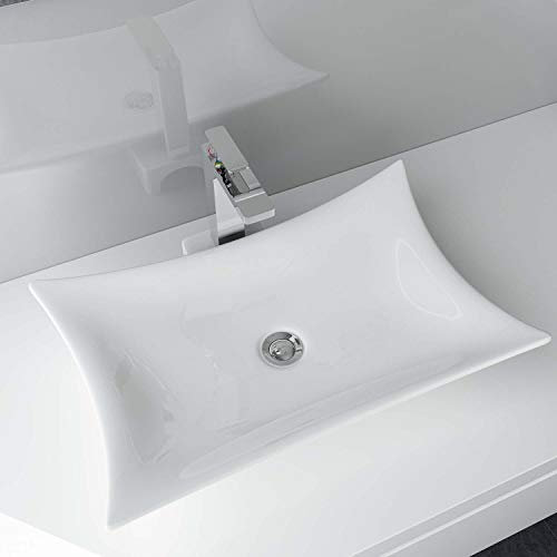Waschbecken24 57 x 44 x 12 cm, design in ceramica, lavabo, lavabo a mano, lavabo per bagno, WC per gli ospiti, A68