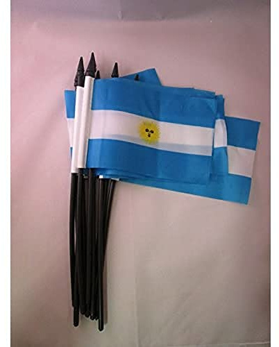 AZ FLAG Bandiera con Asta Argentina 15x10 cm Poliestere Leggero Asta