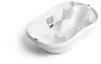 OKBABY Onda - Bañera con diseño ergonómico - para bebés de 0 a 12 meses - Blanco