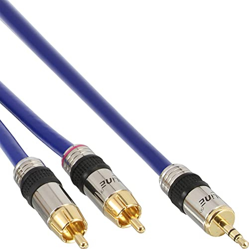 InLine 89934P Cinch/Klinke Kabel, PREMIUM, 2x Cinch Stecker an 3,5mm Klinke Stecker, 7m