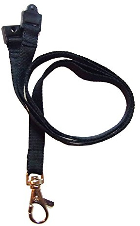 Customcard ltd Black Lanyard Black Neck Lanyard (Metal Clip) for ID Card Holders x 1