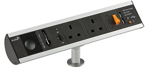 Knightsbridge Skav004 13 A 2 G Power Station avec Haut-Parleur intégré et Chargeur USB Ports – Noir