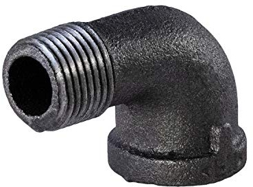 Supply Giant CNTO0014 1/4 in. 90 Degree Street Malleable Iron Fitting for High Pressures with Black Finish