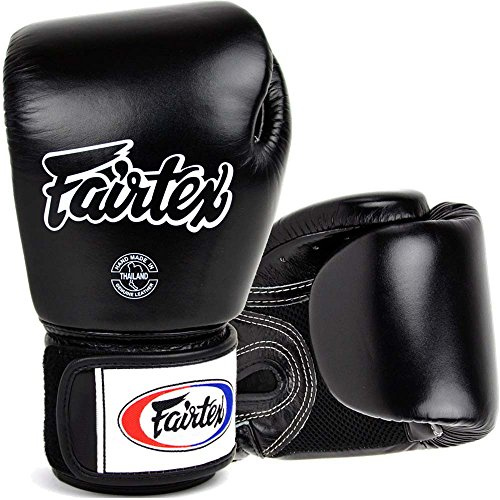 Fairtex Boxhandschuhe, BGV-1 AIR, schwarz, Boxing Gloves MMA Muay Thai Thaiboxen Size 14 Oz