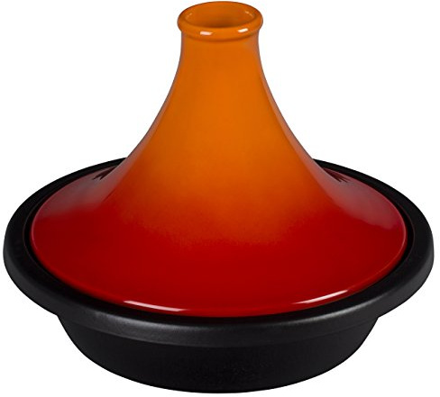 Le Creuset Gusseisen-Tagine, Rund, Ø 27 cm, Für alle Herdarten, Induktion und Backofen geeignet, Ofenrot, 25138270900422