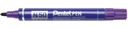 Pentel, N50 marcatore permanente punta conica viola, 12 pezzi