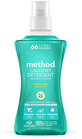 method Liquid Laundry Detergent, Beach Sage, 53.5 fl oz, 4 Pack