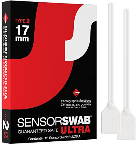 Sensor Swab Ultra 17mm Swabs - Camera Sensor Cleaner Swabs for Cleaning APS-C Mirrored or Mirrorless SLR & DSLR Cameras. Canon, Nikon, Sony - Sensor Dust & Oil Remover (Pack of 12)