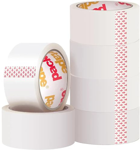 Packatape 6 Rollos Cinta Embalar Adhesiva Transparente 48MMx 66M para Cajas y Paquetes Ideal para Envíos y Mudanzas – Precinto Embalar Extrafuerte y Resistente – Color Transparente