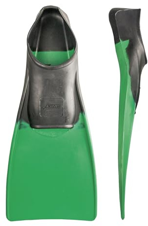 FINIS Long Floating Swim Fins - Training Fins for All Ages - Improves Kick Technique & Body Position - Black/Dark Green - 3XL