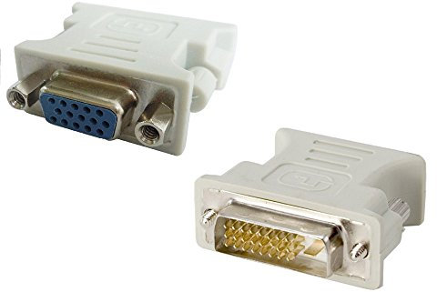 REY Adaptador DVI-D Macho 24+1 a VGA Hembra 15 Pines Conector Conversor
