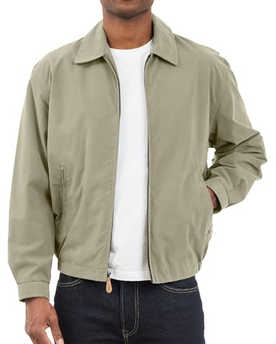 LONDON FOG mens Auburn Zip-front Golf (Regular & Big-tall Sizes) Cotton Lightweight Jacket, Cement, XX-Large US
