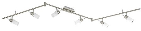 LeuchtenDirekt LED Deckenleuchte MAX LED, silber, 6xGU10/4W/3000K, Innenleuchte, IP20, Glas teillackiert, Leuchtmittel wechselbar, dreh- und schwenkbar, 11936-55