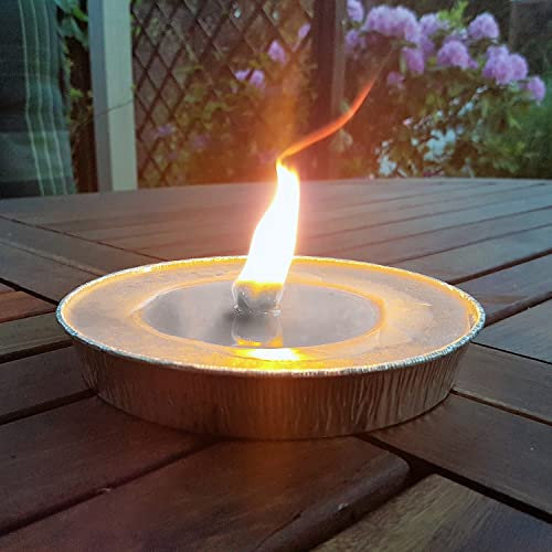 Alu Flammschale 16 cm Brennzeit 7 Stunden 10 Stück Deko Partyfeuer Outdoor XXL Wachskerze (10)