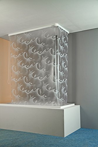 ECO-DuR 4024879002343 Kassetten ECK Duschrollo 137 x 62 cm weiß - Ocean weiß