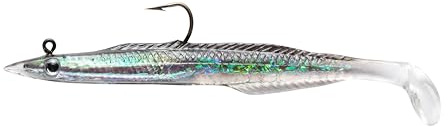 Berkley PowerBait® Sandaal; fangfertiger Weichköder für Salzwasser-Raubfischangler; PowerBait Duft-Aal-Imitat für Seebarsch, Seelachs & Kabeljau, 12,5cm, weiß