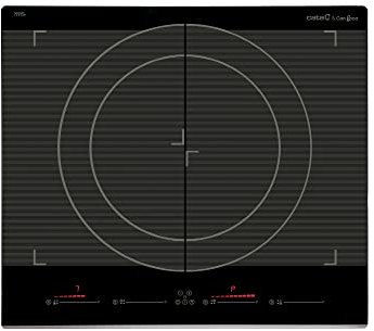 CATA GIGA 600 BK, Vitroceramica 4 Fuegos, Inducción 9 Niveles de Potencia, Placa con 7,4 Kw de Potencia, Ancho de 59 cm, Negro