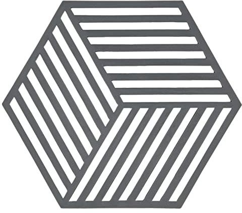 Zone Denmark Hexagon Topfuntersetzer Hitzebeständig, Silikon Untersetzer, Praktische und Dekorative Topf-Untersetzer, Spülmaschinenfest, 16 x 14 cm, Cool Grey