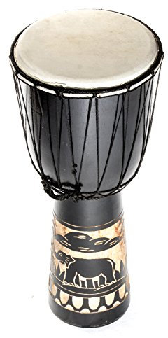 70cm Djembe Trommel Bongo Holztrommel Drum Darbuka Guter Klang Elefant Geschnitzt