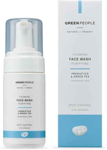Green People Schäumendes Gesichtswaschmittel, 100ml | Anti-Unreinheiten, Für Mischhaut und fettige Haut, SLS- und alkoholfrei, Tierversuchsfrei und vegan