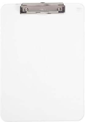 MAUL Klemmbrett A4 transparent Hochformat mit stabiler Stahlklemme | sicherer Halt für bis zu 80 Blatt, praktische Aufhängeöse, glatte Schreibfläche, blanko Design, ideal für Büro Lager Praxis