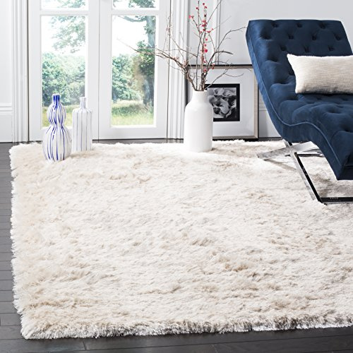 SAFAVIEH Area Rug 6x9 - Paris Shag Collection - Ivory, Handmade, Soft Flowing Pile, Ideal for Living Room, Bedroom, Dining Space (SG511-1212)