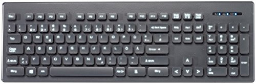 GeneralKeys Leuchttastatur: Beleuchtete Business-USB-Tastatur mit Nummernblock, QWERTZ (Tastatur PC, Apple, Slim)