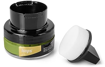 Kaps Delicate Shoe Cream with Sponge Applicator for Leather Shoes & Boots - Polish & Colour Restorer, Natural Wax Conditioning Formula, 70+ Colours, 50ml