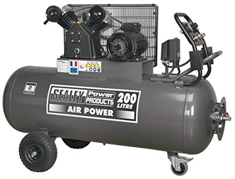 Sealey SAC3203B3PH Compressor 200LTR cinghia 3HP con pannello frontale di ricambio 415 V 3PH
