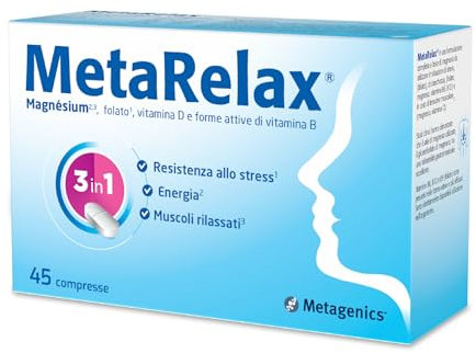 Metagenics - MetaRelax, In Situazioni di Stress, Stanchezza e Tensione Muscolare - 45 Compresse