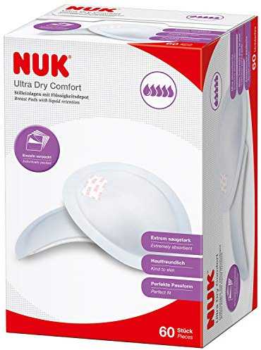 NUK Ultra Dry Comfort Stilleinlagen (extrem saugstark, ideale Passform, hautfreundlich) 60 Stück (1er Pack)