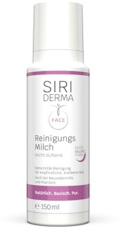 SIRIDERMA Reinigungsmilch | Basische Reinigung für trockene & sensible Haut im Gesicht | Auch bei Psoriasis, Neurodermitis (leicht duftend, 150 ml)