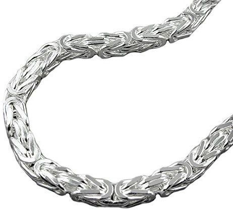 Armband 6mm Königskette vierkant glänzend Silber 925 21cm
