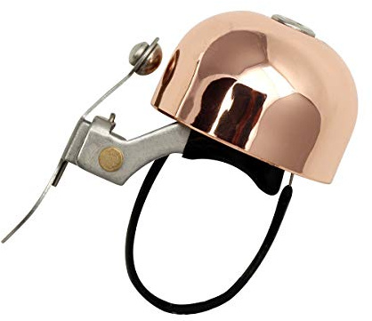Crane Bike Bell E-Ne Bicycle Bell, Made in Japan for Road Bikes or Mountain Bikes, Fits All Handle Bar Sizes & Types (Polished Copper)