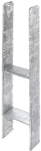Alberts 213879 H-Pfostenträger | feuerverzinkt | lichte Breite 111 mm | Gesamthöhe 600 mm | Materialstärke 6 mm
