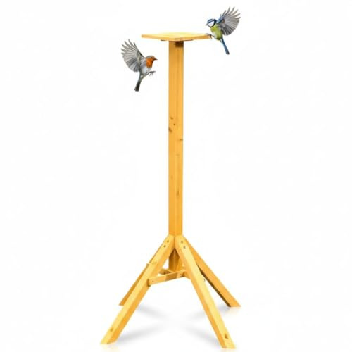 Melko Vogelhausständer Ständer für Vogelhaus Dreibein 66,5x66,5x105 cm Holz | vorlasiert und witterungsbeständig, kippsicherer Stand, passend für Futterhäuser, schnelle Montage, für Garten und Terrasse