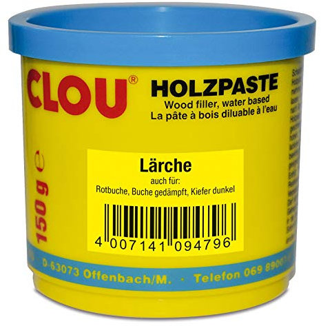 Clou Holzpaste zum Reparieren und Auskitten von Holzschäden lärche, 150g: gebrauchsfertige Paste geeignet für den gesamten Innenbereich