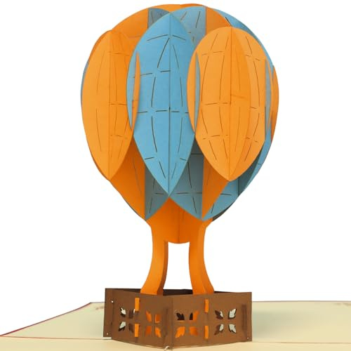 LINPOPUP®, LIN17134, Pop Up Karte Heißluftballon, Geburtstagskarten, 3D Karten, Klappkarten, Gutschein Erlebnis, Ballonfahrt, N150