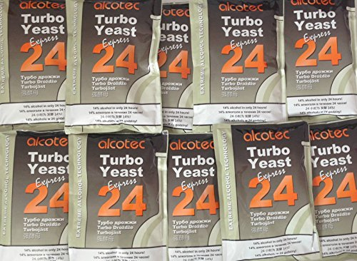 AlcoTec 10 x Express 24 Turbohefe Gärhefe Hefe Wodkahefe Wodka