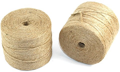 Bindfaden 2 Rollen je 100m - K&B Vertrieb - Jute ca. 200g Schnur Bindeband Paketschnur Packschnur 504