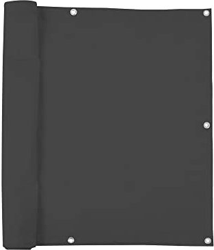 jarolift Balkonbespannung Basic, Balkon Sichtschutz Windschutz Sonnenschutz Balkon-Verkleidung, Wasserdicht, 500 x 90 cm (24 Ösen), Anthrazit