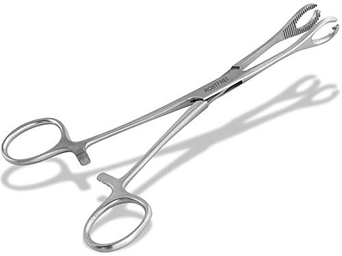 Piercingklemme Oval offen Piercingzange Klemme Edelstahl rostfrei 15,5 cm | Piercing Werkzeug mit Innenzahnung und Sperre zum Greifen und Fixieren