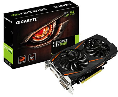 Gigabyte NVIDIA GeForce GTX 1060 WindForce2 OC 6 GB grafikkort (svart) - (1280 kärna, 1556 MHz GPU, 1771 MHz Boost)