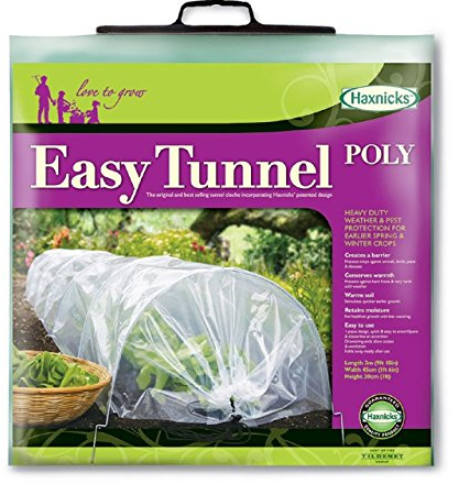 Haxnicks Easy Tunnel Poly Redo att använda Utfällbar design Poly Trädgårdstunnel | Växtskydd Cloche | Värmer jord före plantering | Skydda ömma växter | L 300 x B 45 x H 30 cm Etun040101