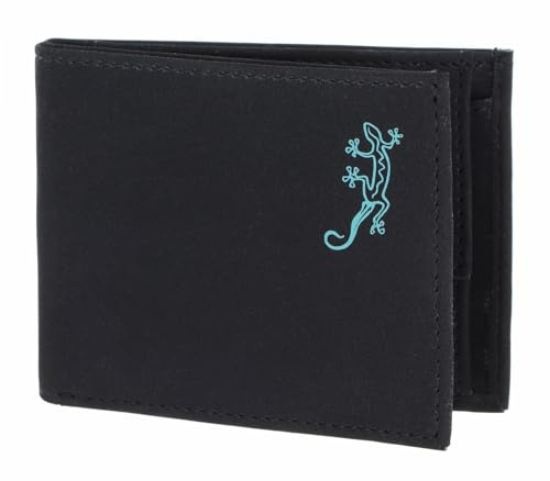 Oxmox Geldbörse New Cryptan Pocketbörse Lizard Print Cyan Black schwarz
