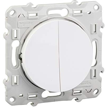 Schneider Electric - Odace, va-et-vient + poussoir Blanc, 10 A - S520285