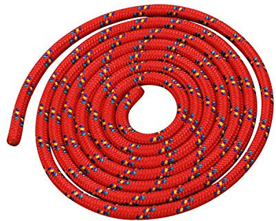 HAEST - Springseil für Kinder & Erwachsene, 3 Meter verstellbares Gymnastikseil für Seilspringen, Springseil ohne Griff, ideal für Schule & Freizeit, Rot