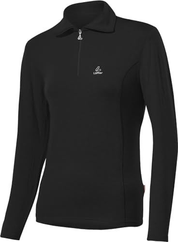 Löffler dam Pulli Transtex Zip-rolli Basic, svart, 38