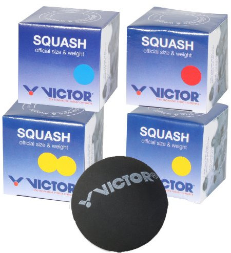 Victor Squashbälle Mix 1x doppelgelb 1x gelb 1x rot 1x blau II