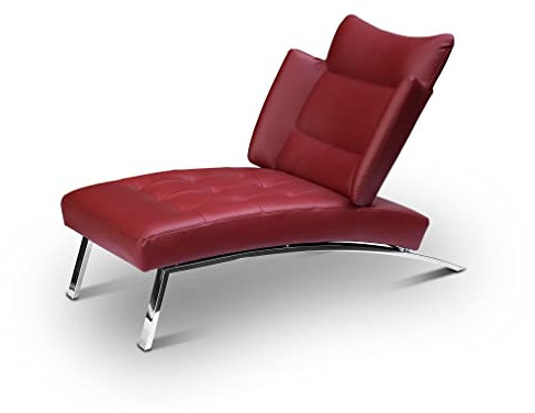 NEUERRAUM Solstol Chaiselong Daybed Recamiere (äkta läder) bordeaux röd.